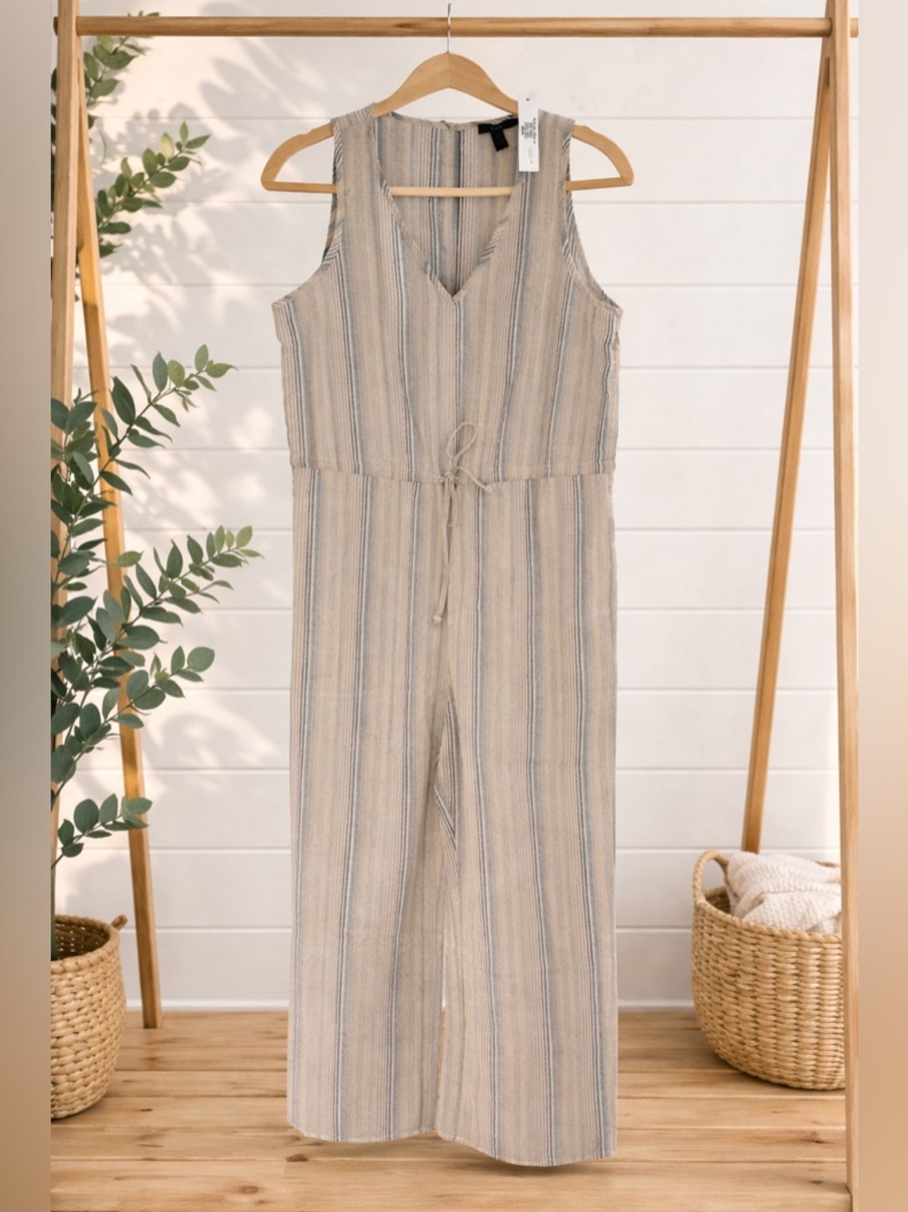 NWT Anthropologie Drew Striped Jumpsuit Size Medium